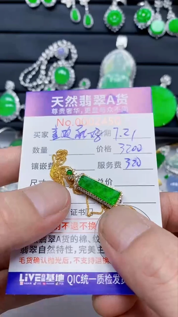 翡翠18K金镶嵌颈饰翡翠