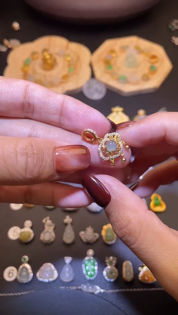 吊坠(不含链)银S925镶嵌翡翠1