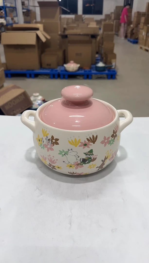 瓷片姆明花语2.8L砂锅