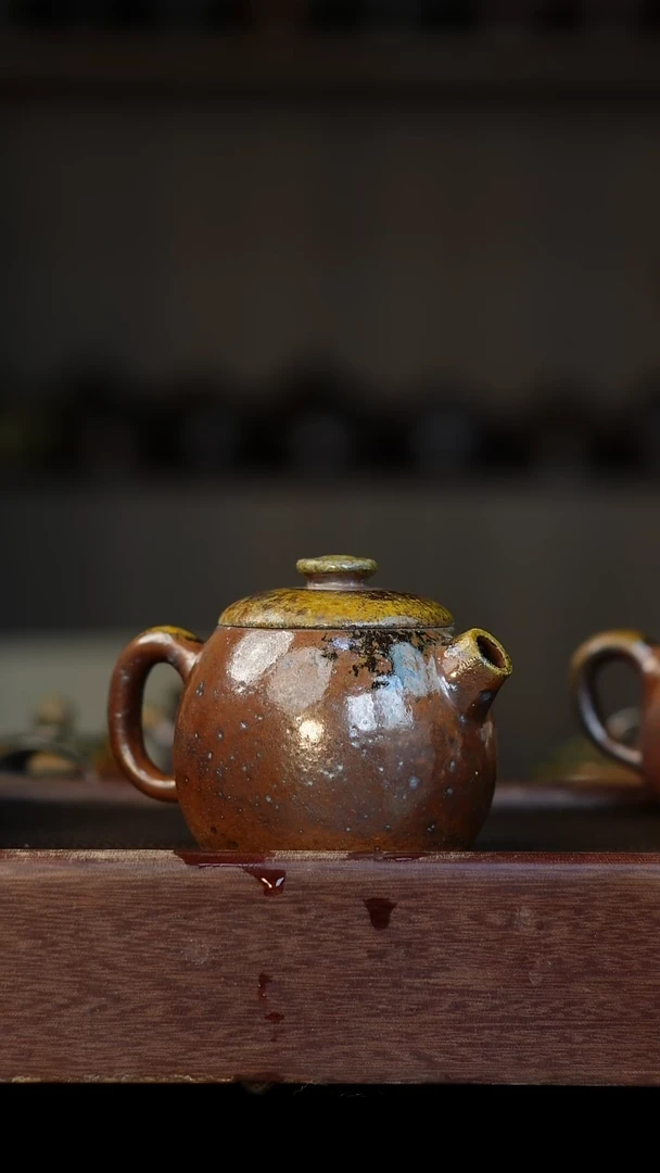 茶壶紫砂?****e柴烧紫砂巨轮壶