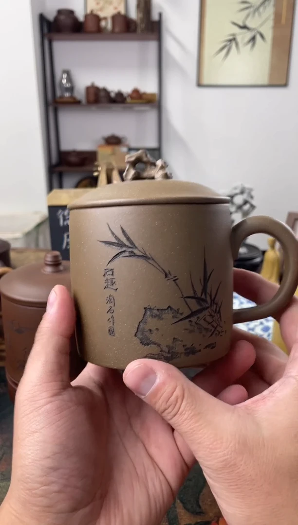 茶杯紫砂青段泥石趣