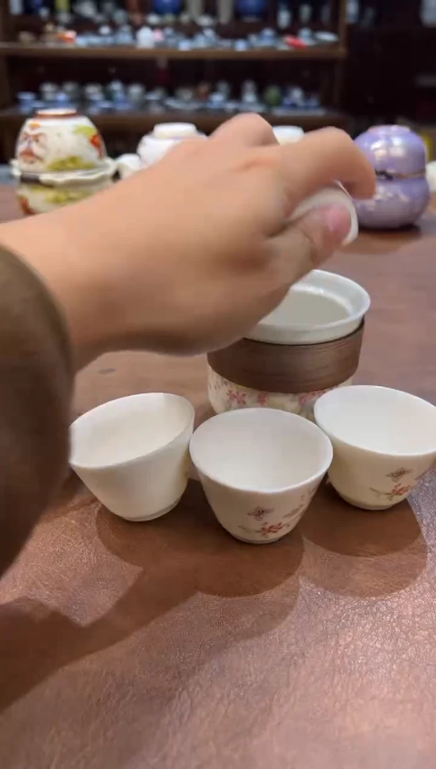 真的很便宜超好看会开片的旅行茶具