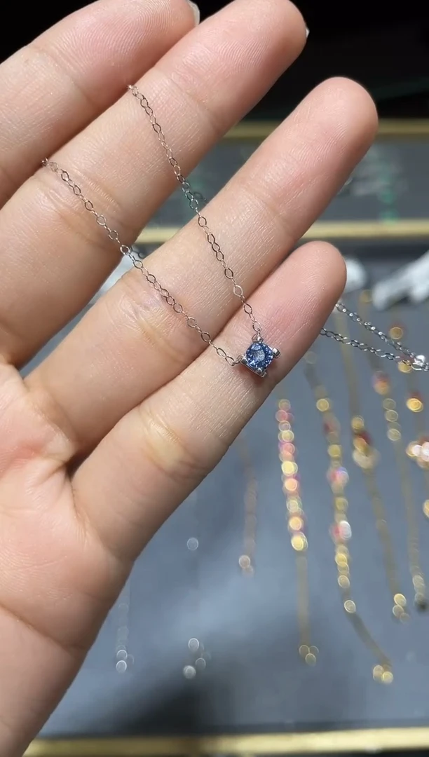 项链蓝宝石18K金镶嵌1