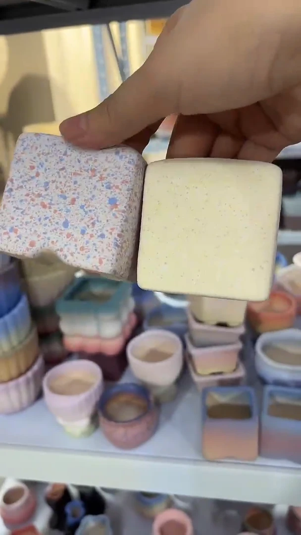 麦饭石粗陶多肉花盆两个