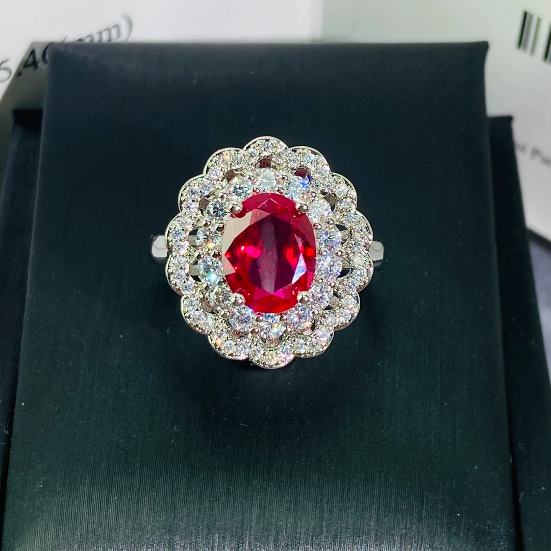 Luminora-培育红宝石鸽血红戒指女豪镶气质高定L568