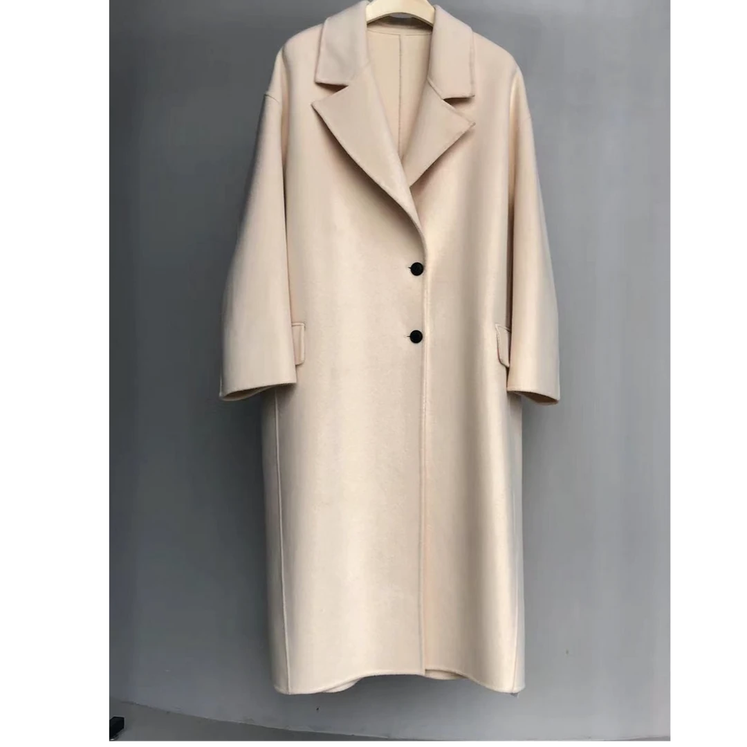 韩版ins冬季时尚女士毛呢潮流秋冬长款中长款羊毛大衣AW071-MSLD