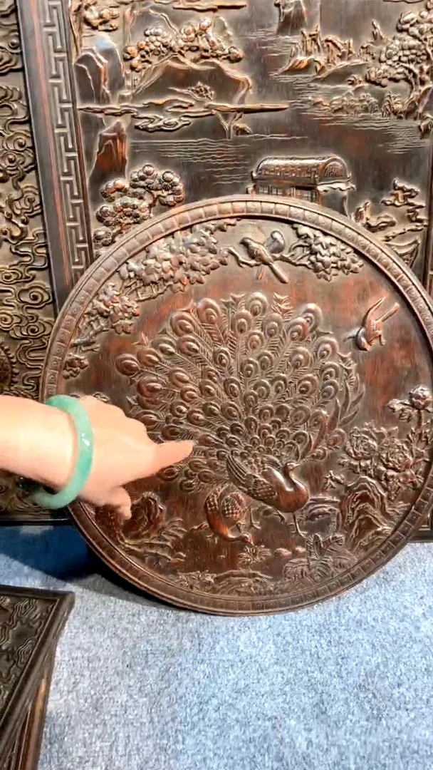 【闪购商品】木A紫檀雕刻板一物一拍以直播间为准