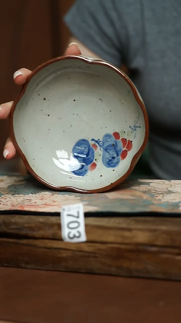 青花复古 茶点盘