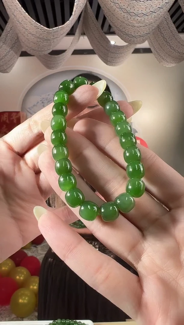 未镶嵌手串和田玉和田玉碧玉8*8直切手串