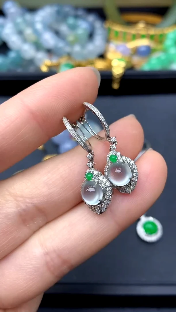 18K金镶嵌翡翠耳饰462 -中国好珍宝