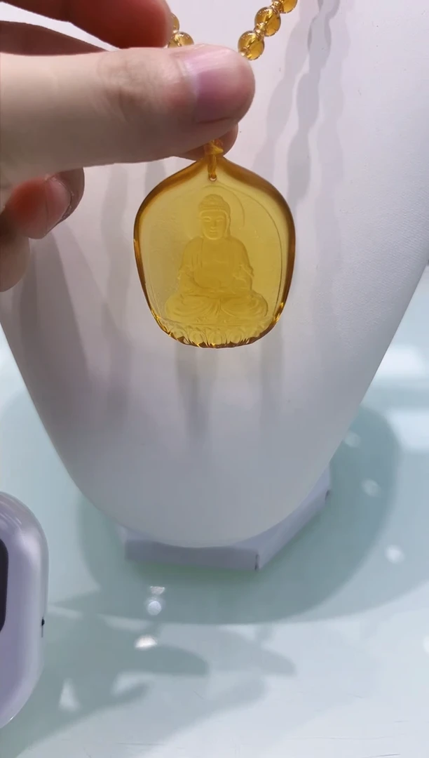泥塑古法琉璃佛祖吊坠摆件