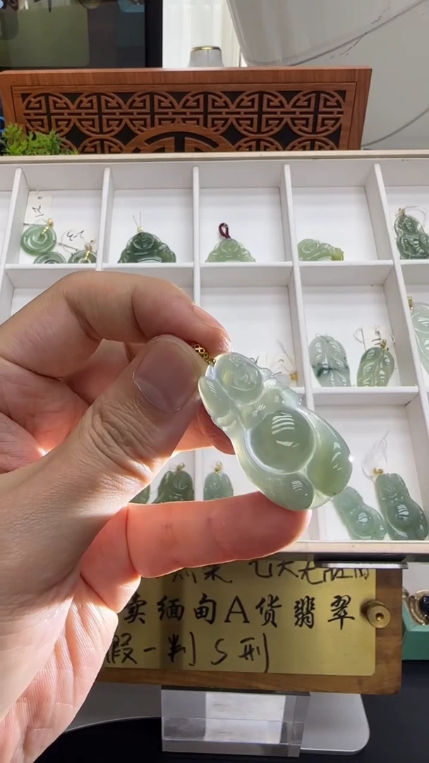 【闪购商品】翡翠挂件18K金镶嵌A货翡翠多样性 佛公