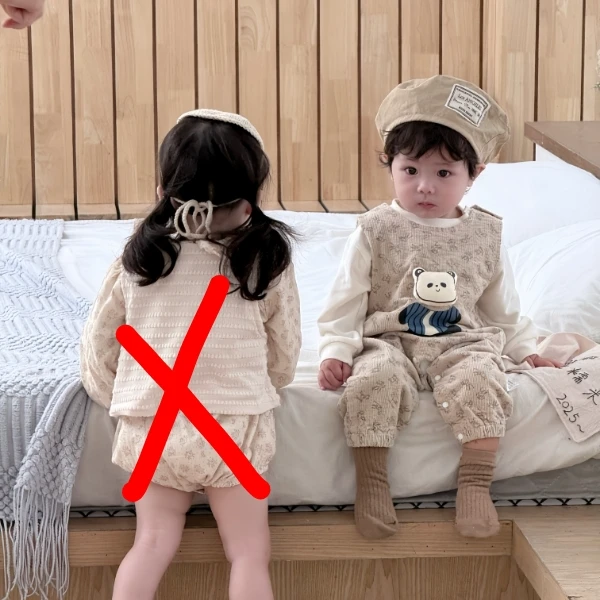 休闲风儿童连体衣加厚婴儿连体韩版长袖针织宝宝秋冬装男宝Z1103