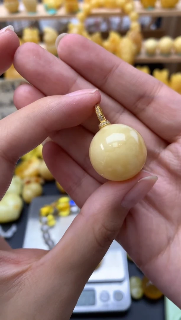 琥珀银S925镶嵌珠宝奇石063琥珀蜜蜡微瑕