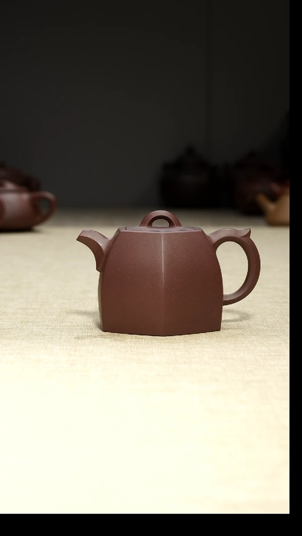 茶壶紫泥六方铜陀200毫升瑕疵壶