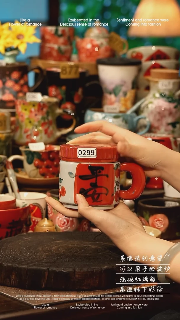 陶瓷景德镇高温釉下彩手工手绘款式@A0299@