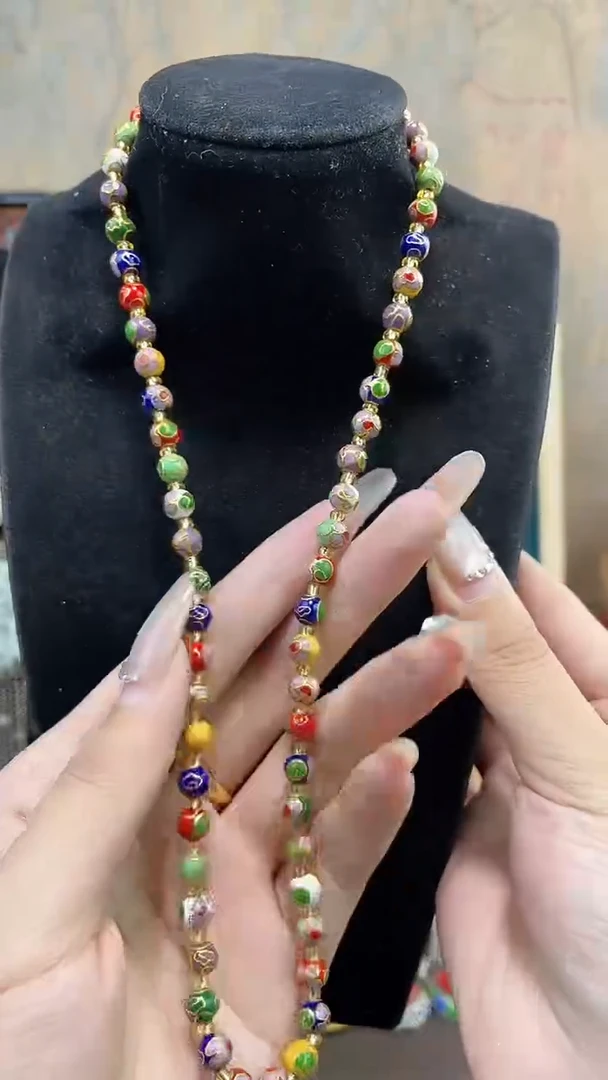 非遗手工景泰蓝0.6多宝项链