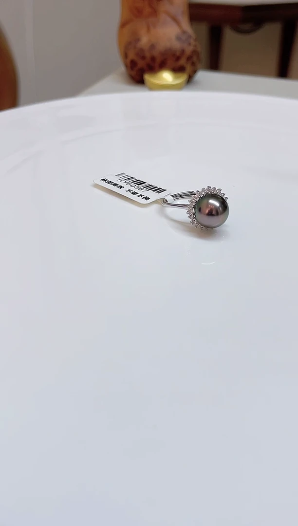 银S925镶嵌戒圈海水珍珠10mm