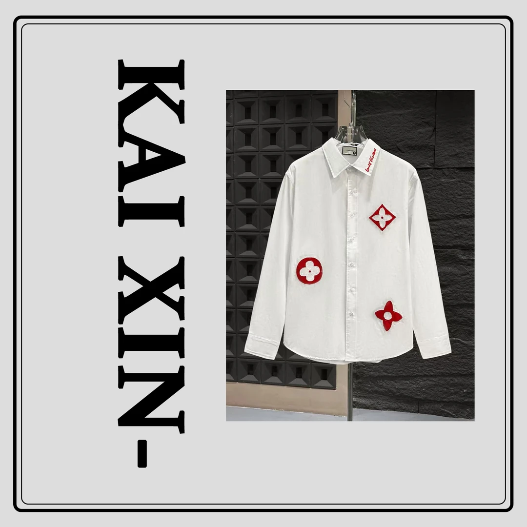 【15链接翻领衬衫】【开心严选】K170时尚翻领刺绣衬衫外套男女同款