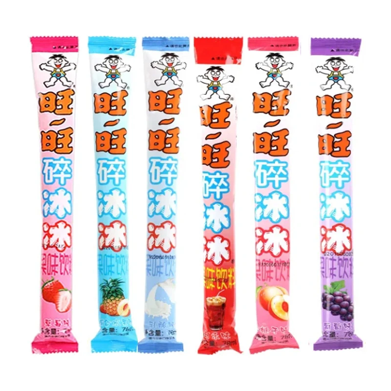 旺旺碎冰冰葡萄味、可乐味、桃子味、乳酸菌味、草莓味、总和水果味75g/支
