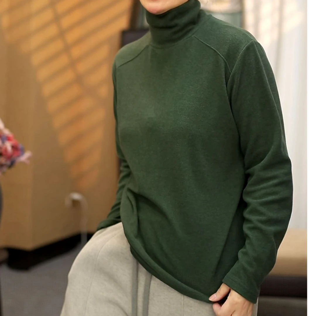 女款长袖秋冬高领休闲薄款女士针织堆堆领打底上衣2890