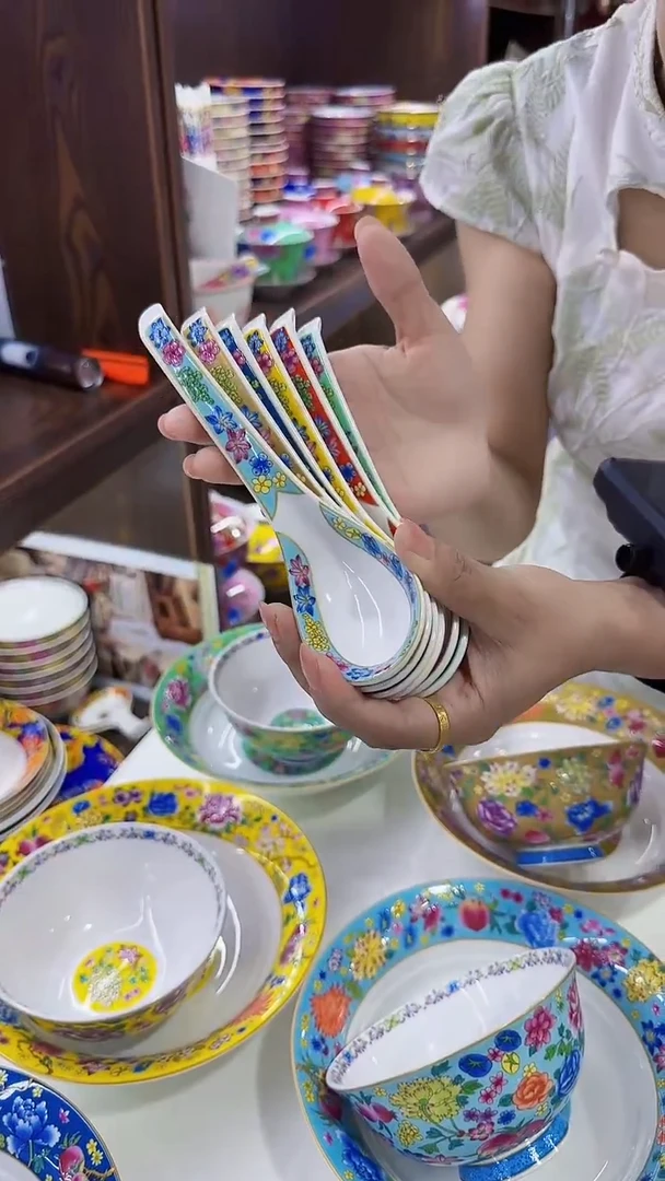 瓷片天鹅勺6个景德镇陶瓷