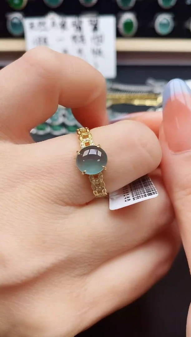 翡翠戒指银S925镶嵌2132131