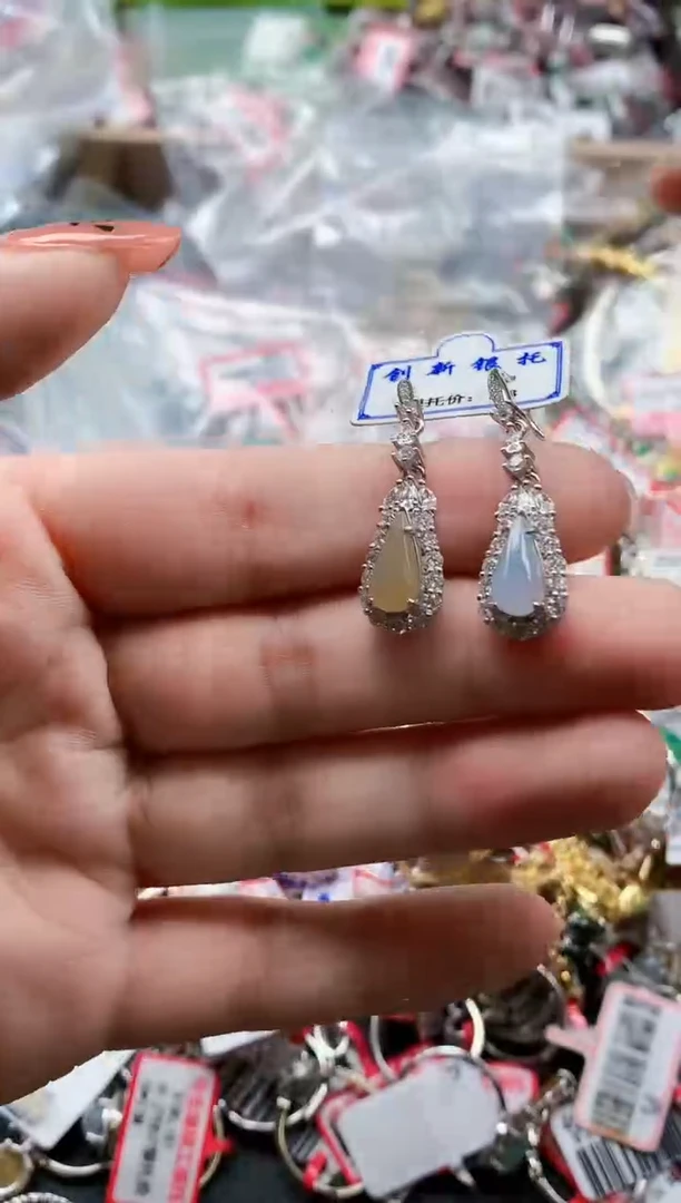 银S925镶嵌戒指翡翠天然A货缅甸翡翠