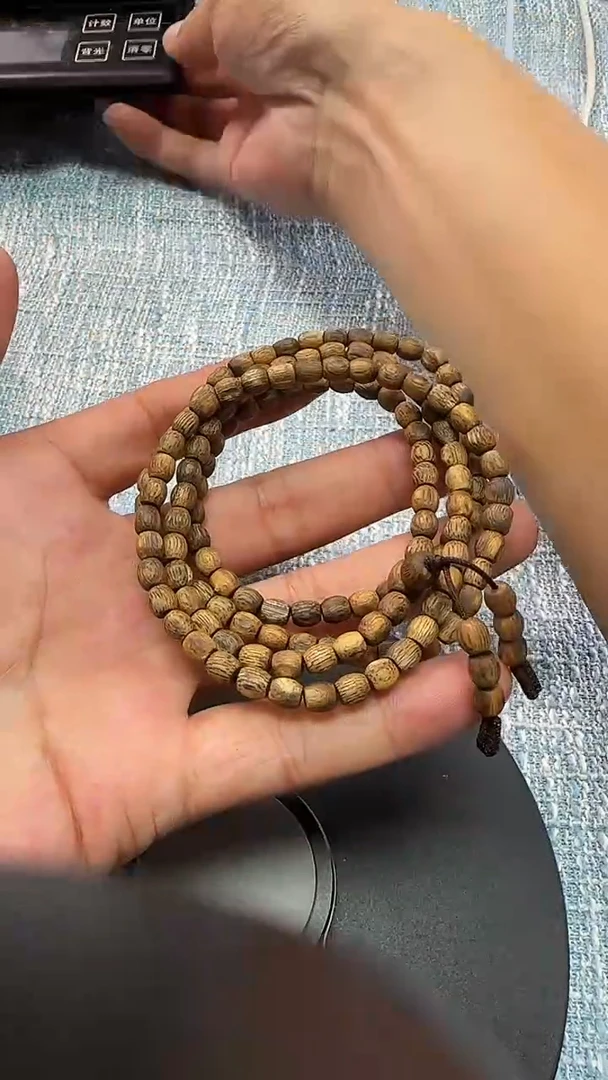 手串沉香1海南白棋楠多圈