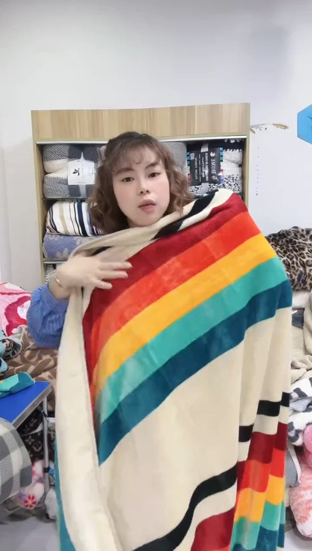 聚酯纤维1.8*2 大彩虹床单