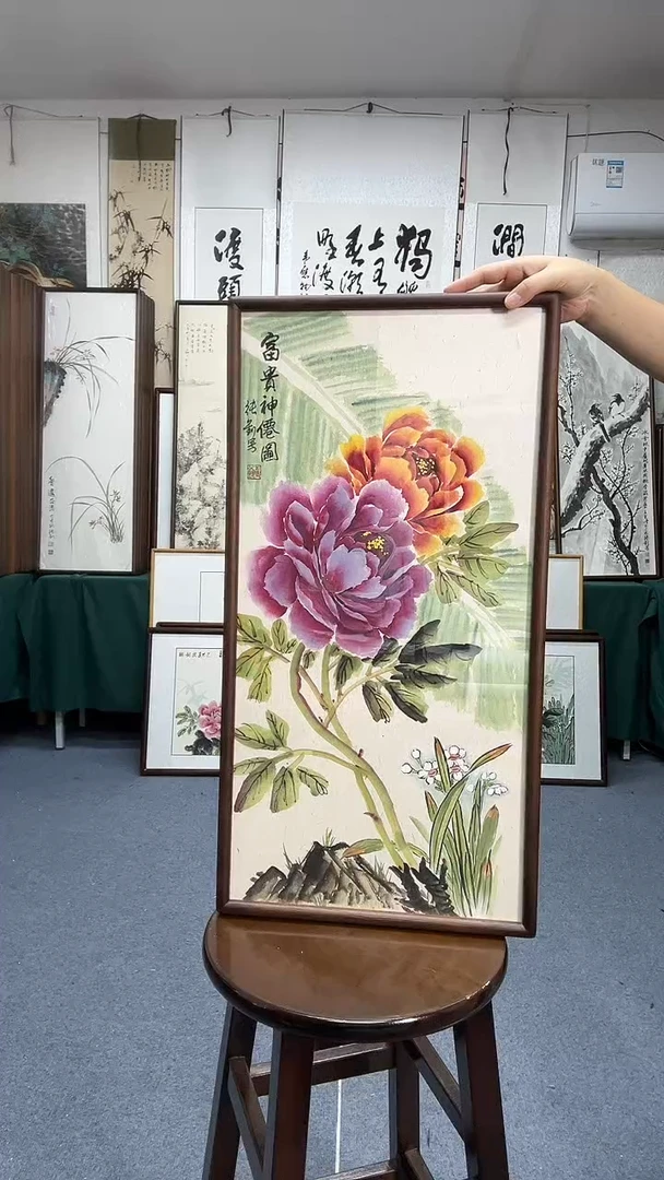国画35*68实木画框京东包邮手绘