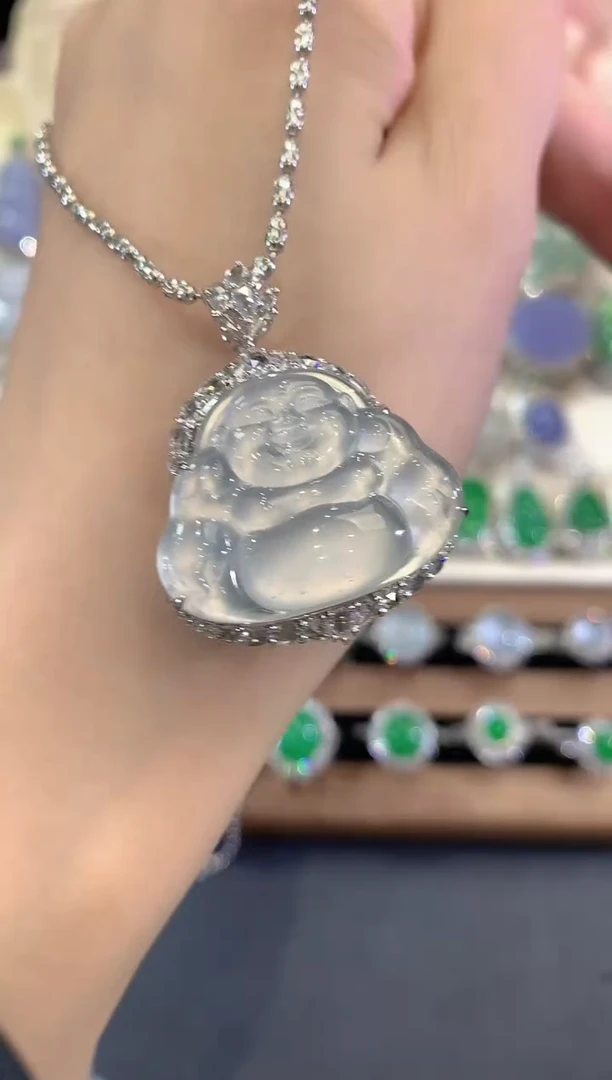 吊坠(不含链)18K金镶嵌翡翠q83