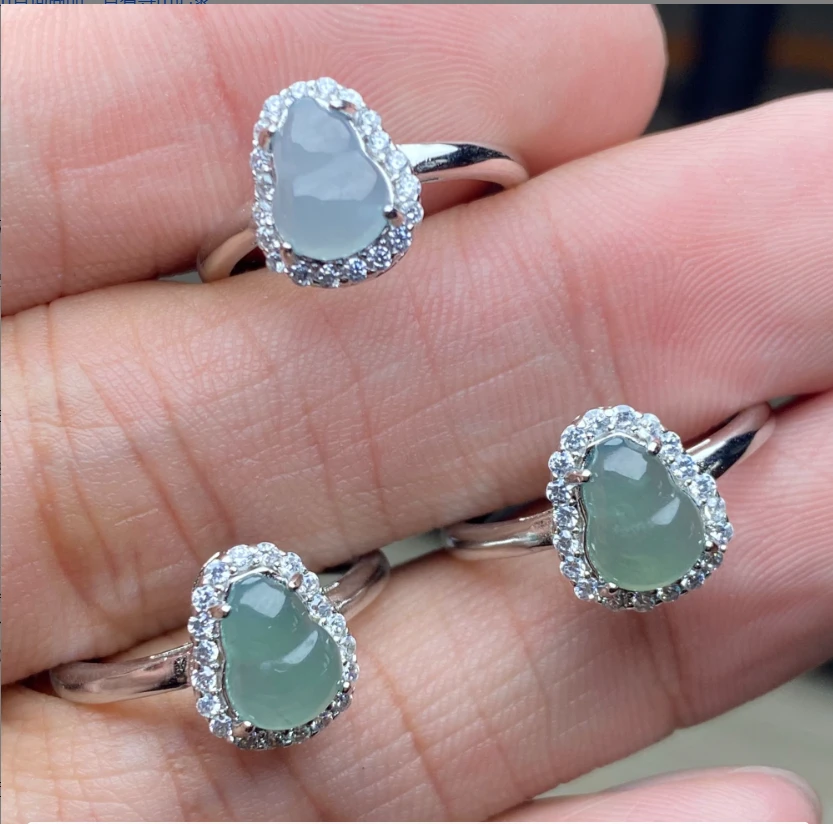 天然A货翡翠小葫芦危料戒指XZ-J879（多样性发货一个）