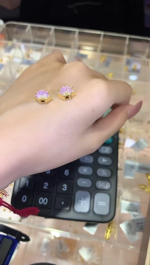 【闪购商品】定制足金吊坠(不含链)荷花吊坠a110多样性发一