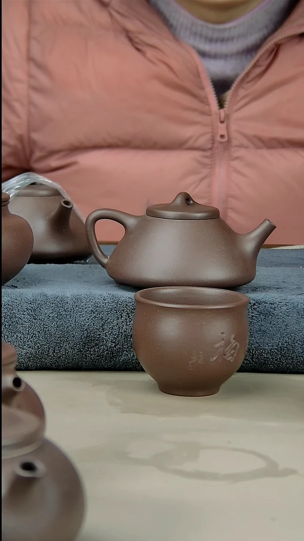 茶壶紫砂老*驴170/180子也石瓢加一个底槽清杯子