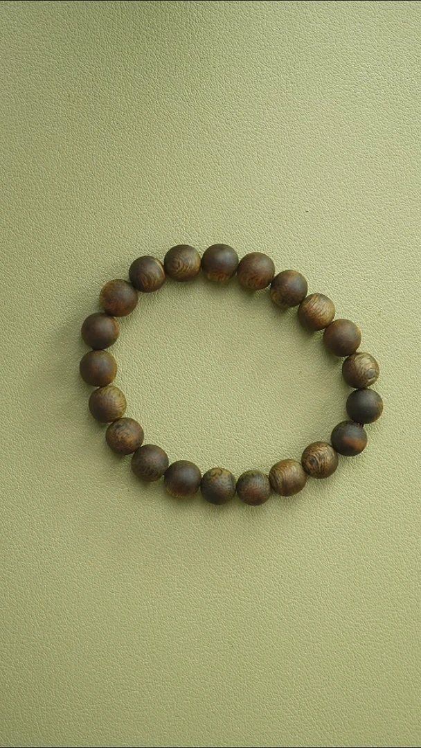 手串沉香9mm圆珠单圈绿奇楠虫漏留疤95沉