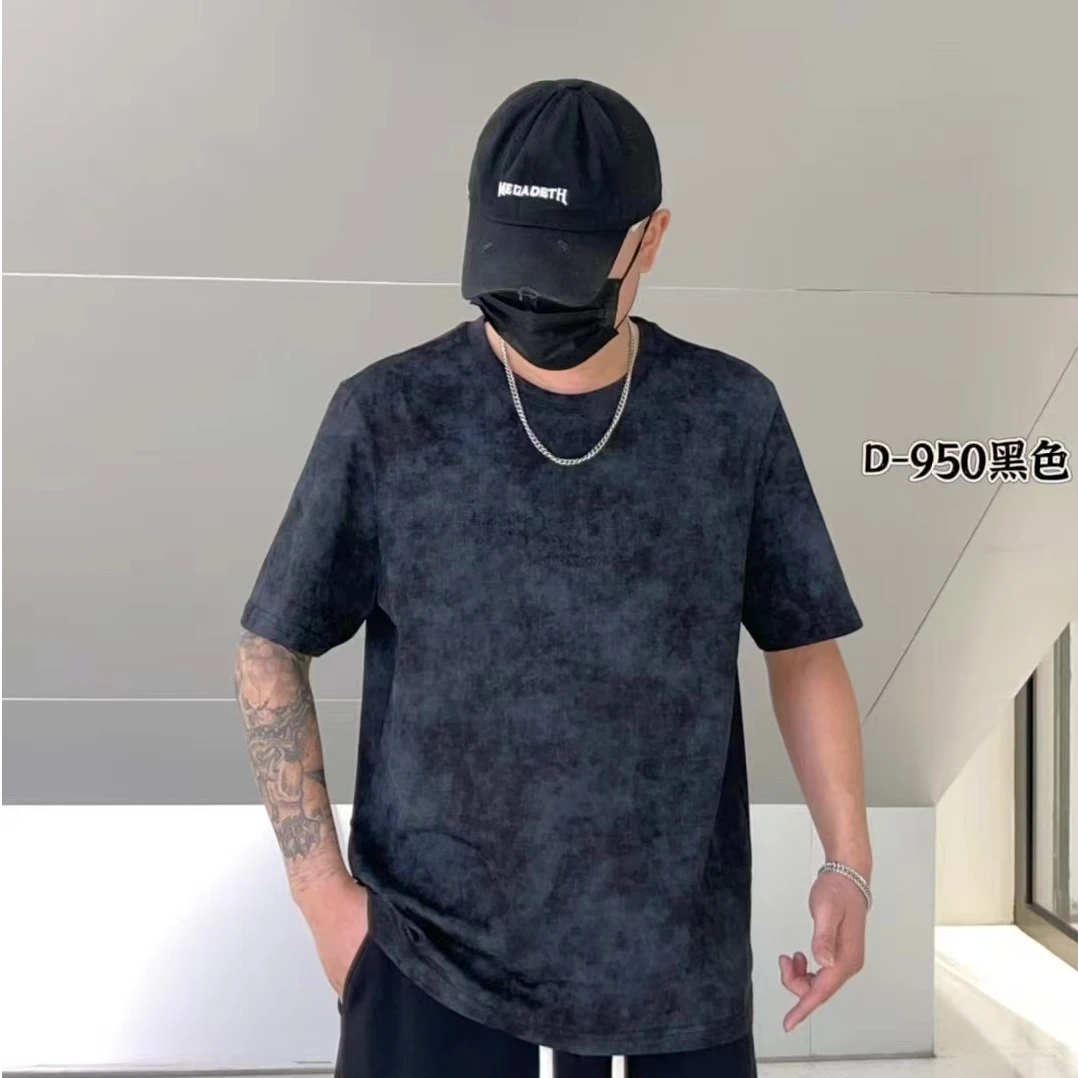 180-300斤大码男装加肥加大水洗潮色显瘦字母钢印短袖950#