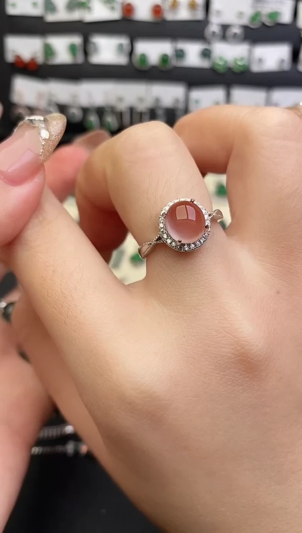 银S925镶嵌南红玛瑙戒指0