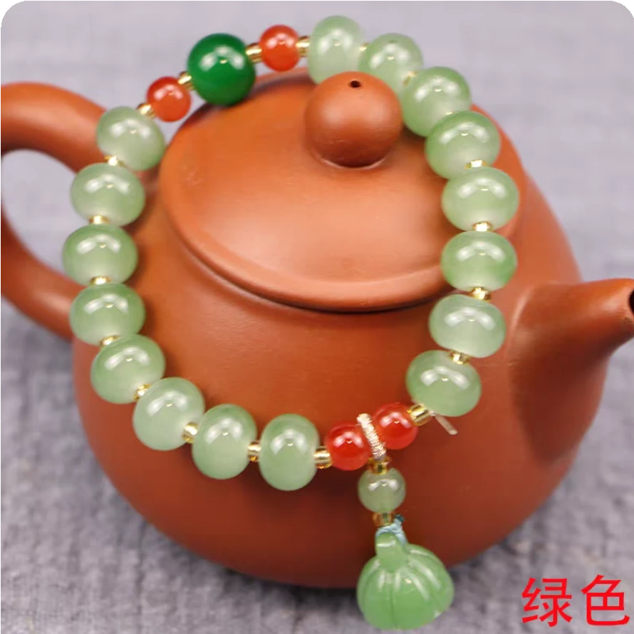 MA6543寺庙草绿色步步生莲花手链