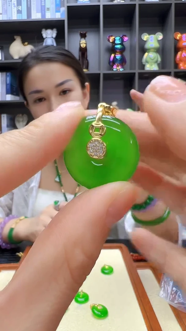 翡翠14K金镶嵌颈饰丹丹diy劲饰