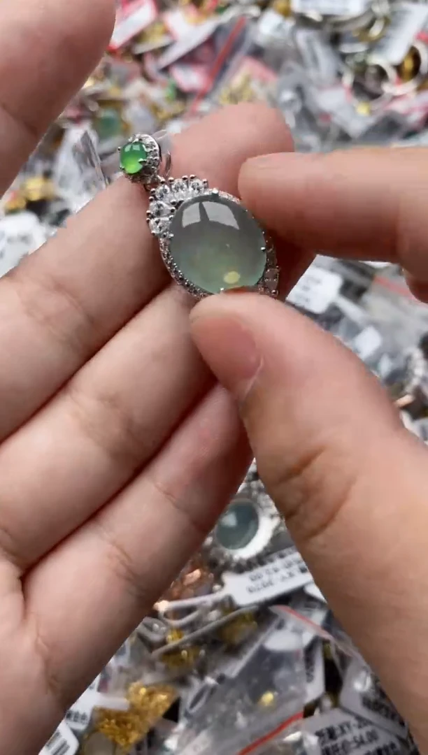 【闪购商品】翡翠戒指银S925镶嵌66666---3