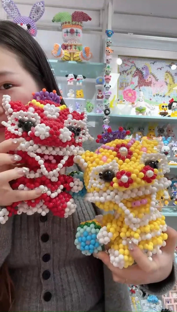 亚克力111103 卡8糖果珠醒狮材料包一对