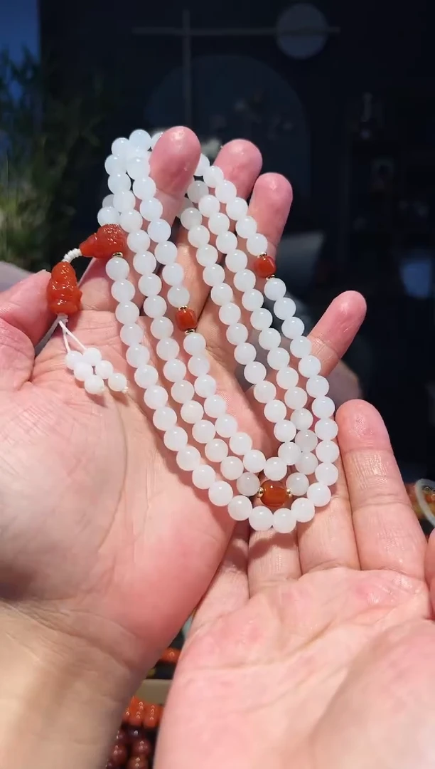 手串未镶嵌和田玉8+108多圈