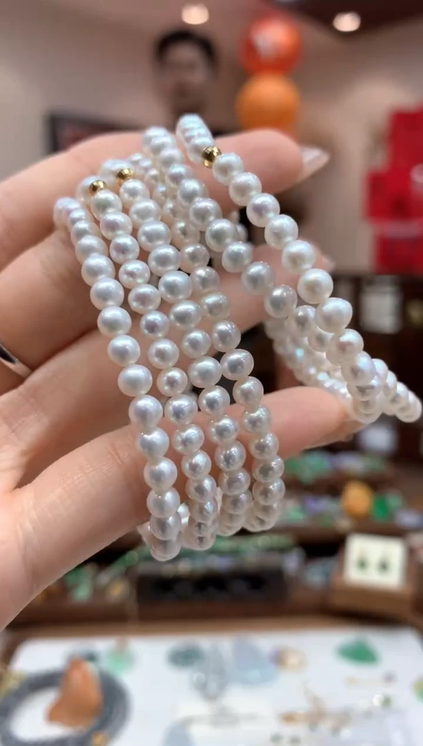 【闪购商品】淡水珍珠手串18K金镶嵌手串多样性发货1件