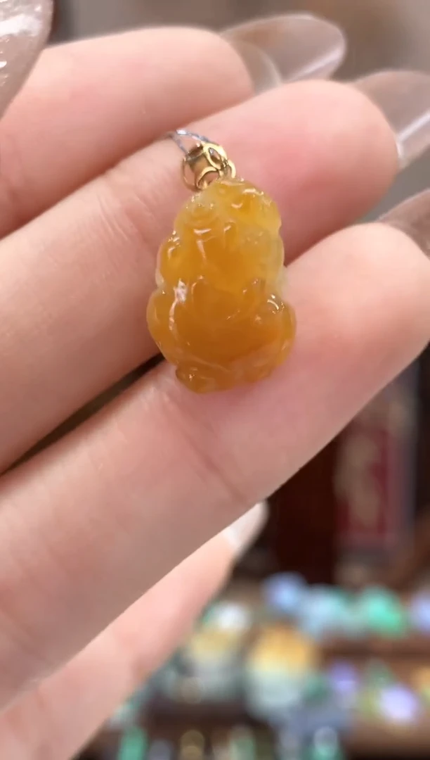 【闪购商品】翡翠吊坠(不含链)18K金镶嵌貔貅