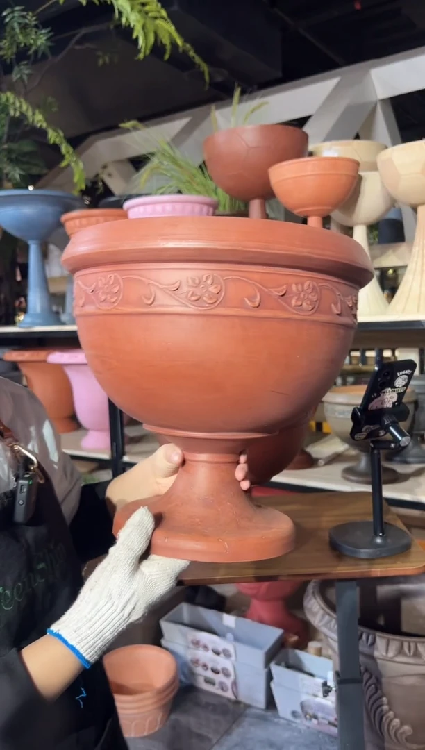 33*32/G33【大排水孔】陶土色外贸尾单福利酒杯花盆