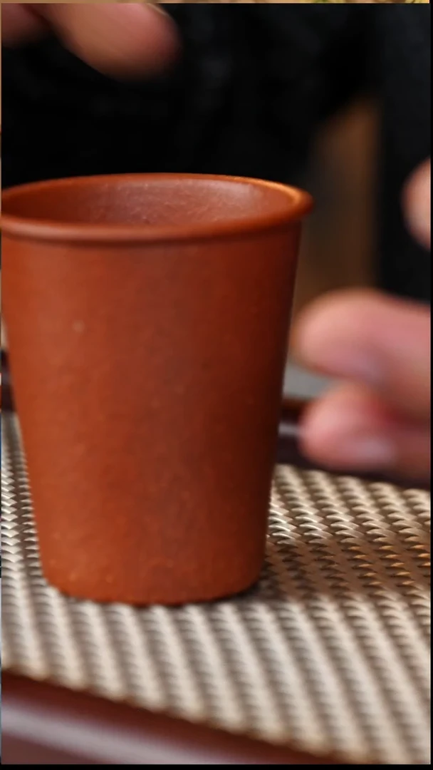 茶杯紫砂红降坡闻香杯-0015