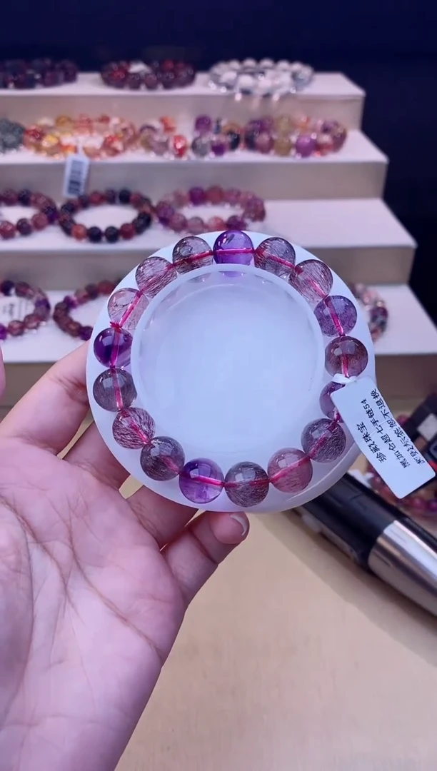 未镶嵌手链水晶黑加仑超七11m+