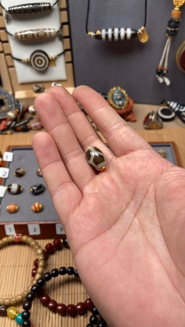 【闪购商品】玛瑙/玉髓配饰未镶嵌黑金龟背平口5-3