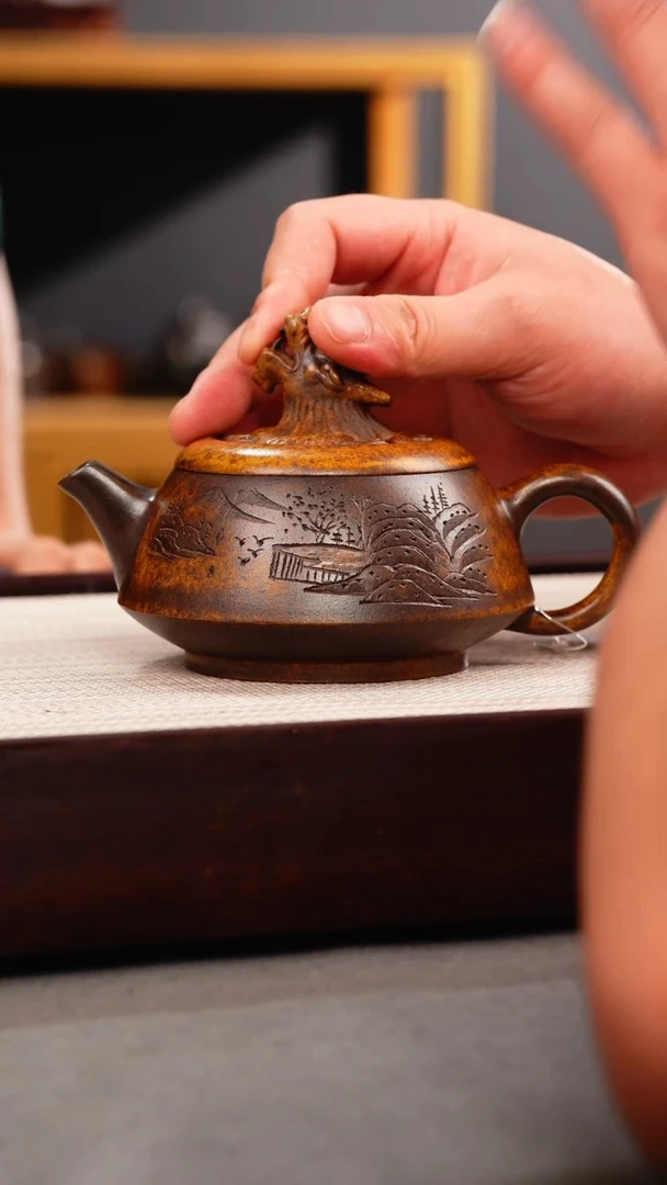 茶壶紫砂龙骨金砂 龙头老大 观山